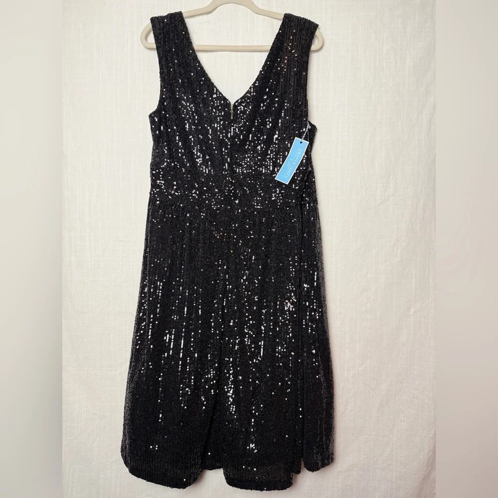 Draper James Black Sequin Dress Sz 18w - Picture 3 of 7